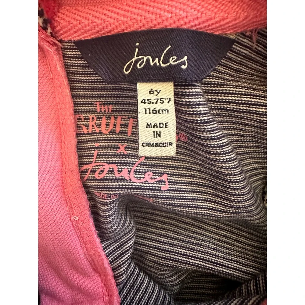Joules x The Gruffalo Girls Rosalee Dress Navy Striped Owl Applique Size 6y